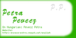 petra pevecz business card